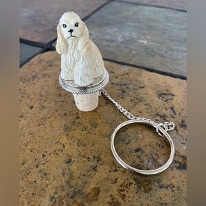Dog Bottle Stopper with Chain Poodle